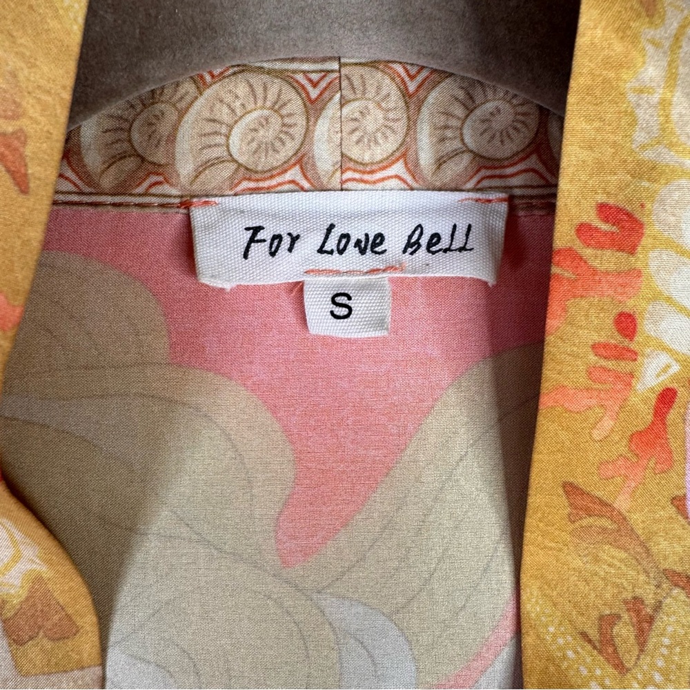For Love Bell Mermaid Kimono Robe Small Coral Boho Maxi Cover Up - Picture 6 of 15